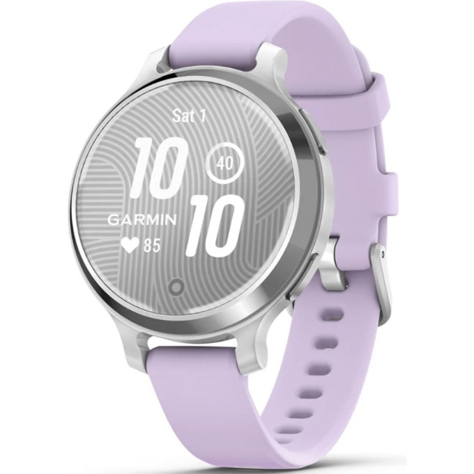 Смарт-часы GARMIN LILY 2 ACTIVE серебристые с силиконовым ремешком цвета фиолетовый жасмин 010-02891-01